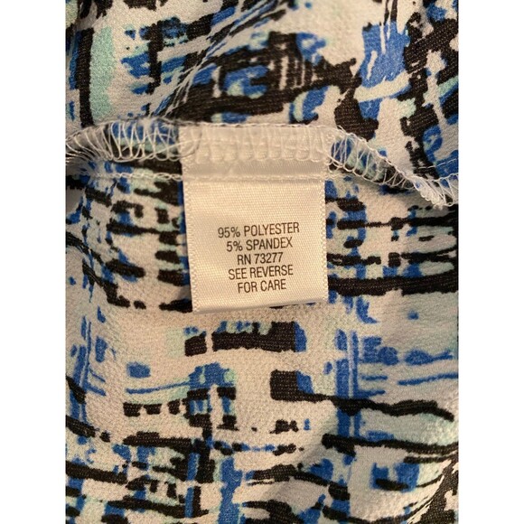 Croft & Barrow Blouse  Plus Size ? 1X or 2X Blue Black Pattern Casual  Top - Picture 8 of 10